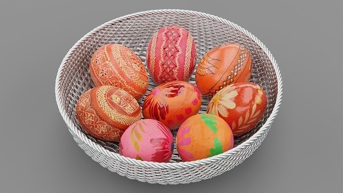 Easter egg collection Low-poly 3D model 5