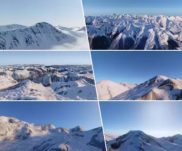 Snow Mountain low poly Environment  Pack 3D model