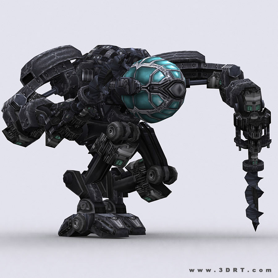 3DRT - Mech robot engineer - 02 Low-poly 3D model_2