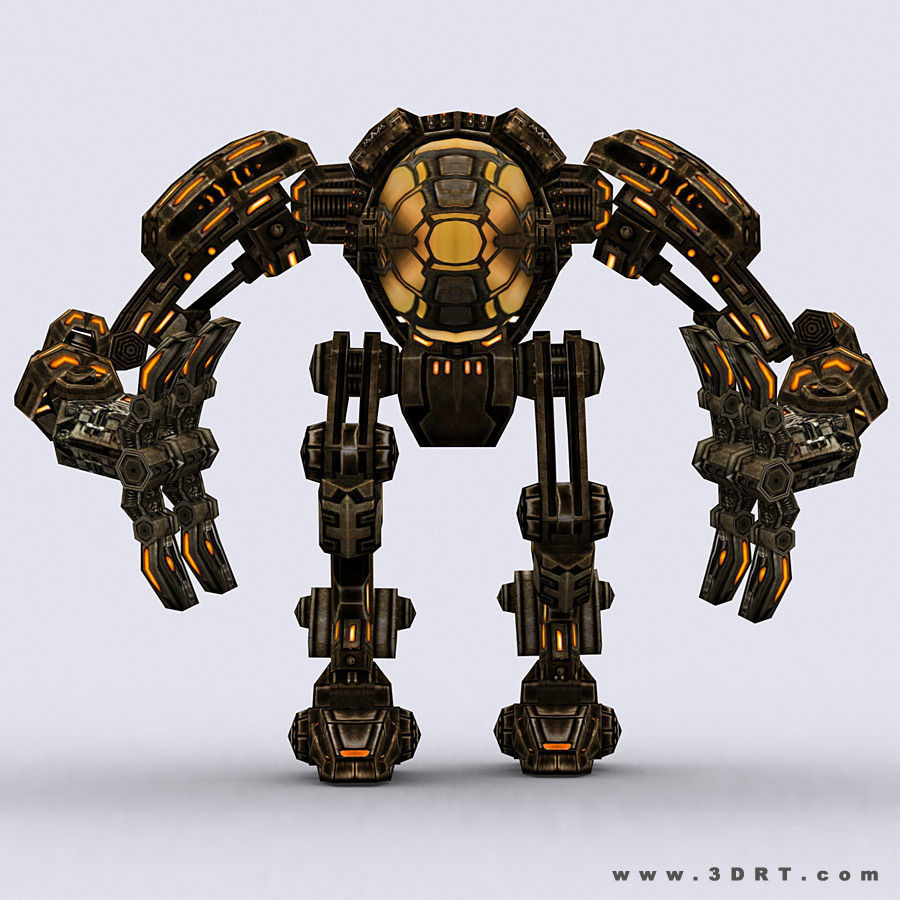 3DRT - Mech robot engineer - 02 Low-poly 3D model_4