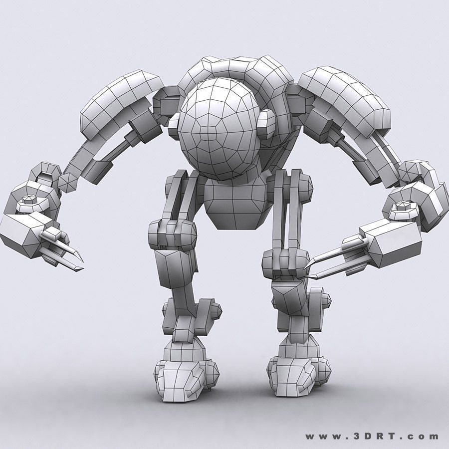 3DRT - Mech robot engineer - 02 Low-poly 3D model_6