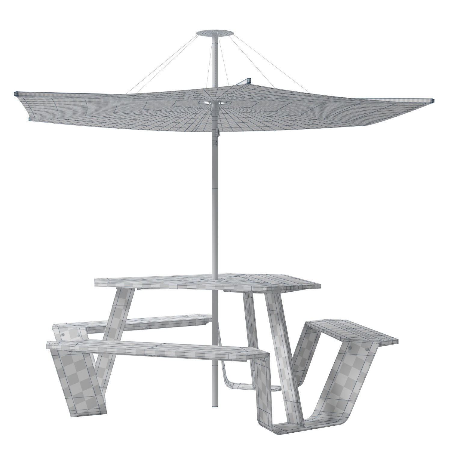 Extremis Anker bench with Inumbrina parasol 3D model_8