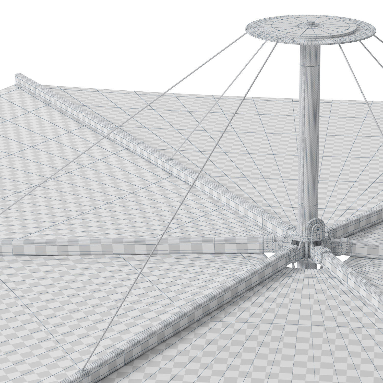 Extremis Anker bench with Inumbrina parasol 3D model_12