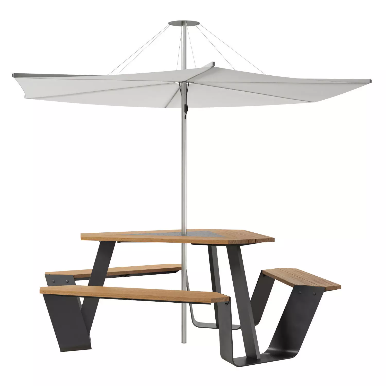 Extremis Anker bench with Inumbrina parasol 3D model_0