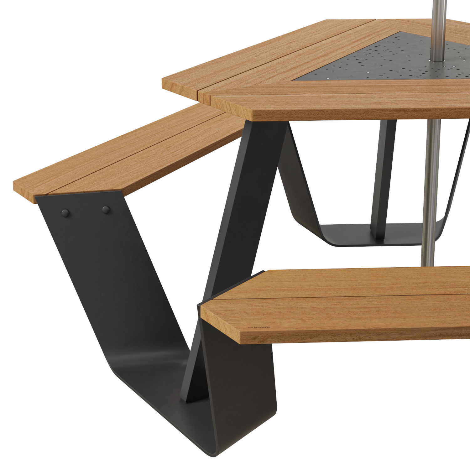 Extremis Anker bench with Inumbrina parasol 3D model_3