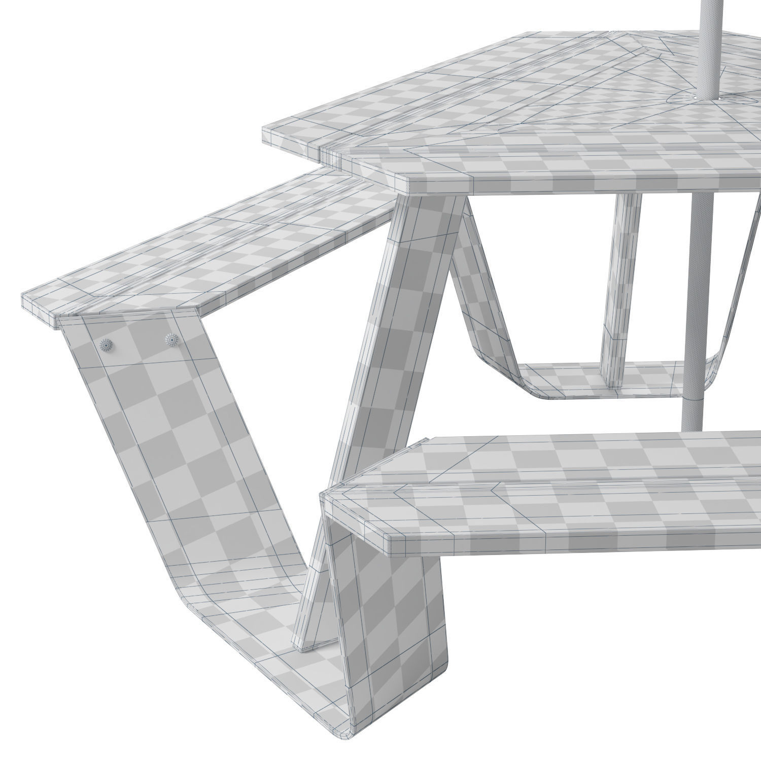 Extremis Anker bench with Inumbrina parasol 3D model_10