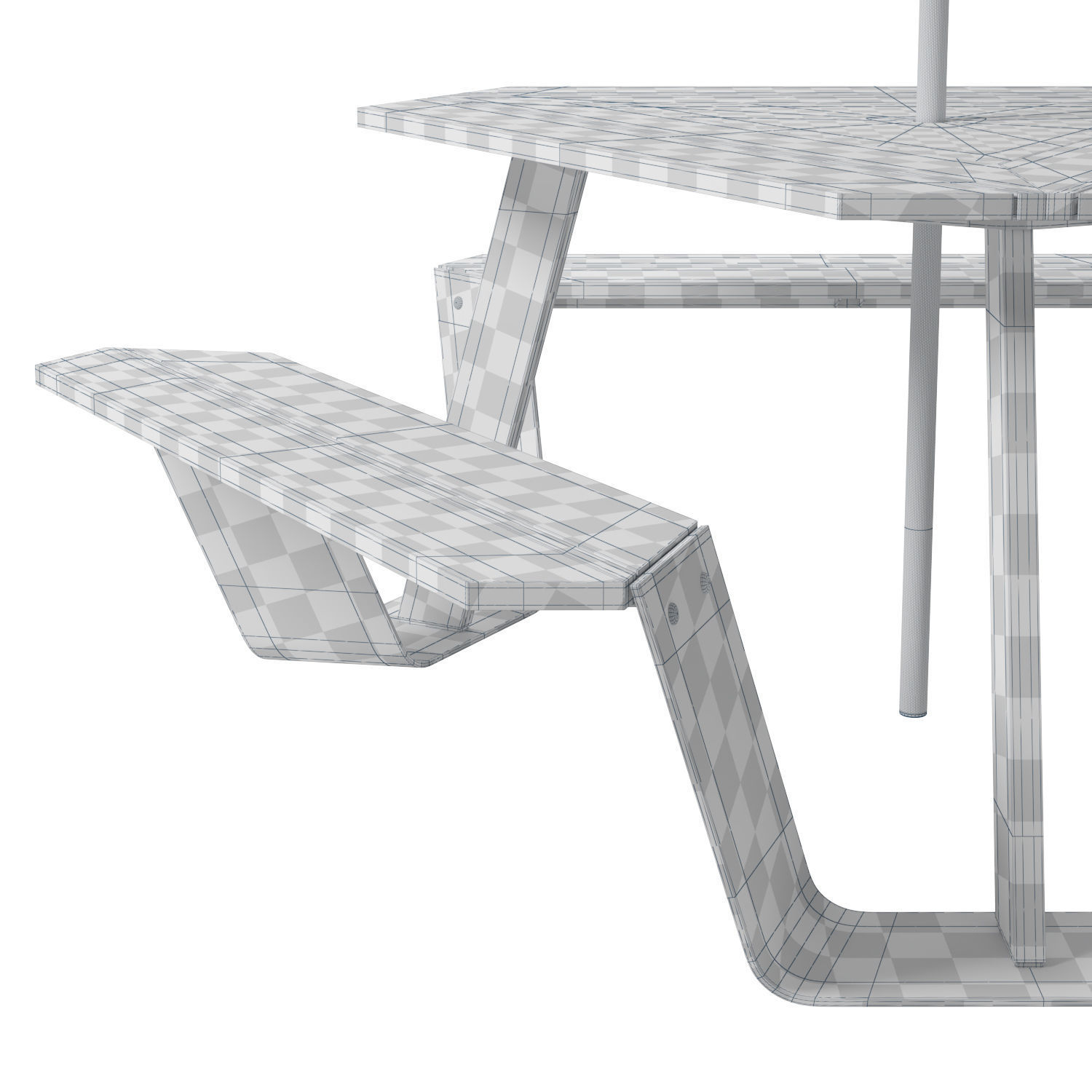 Extremis Anker bench with Inumbrina parasol 3D model_11