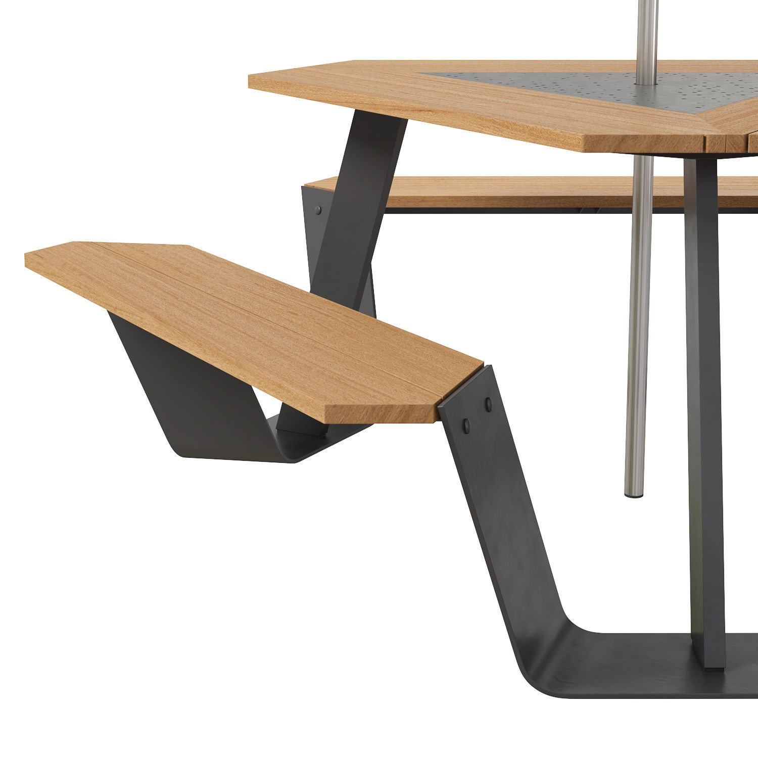 Extremis Anker bench with Inumbrina parasol 3D model_4