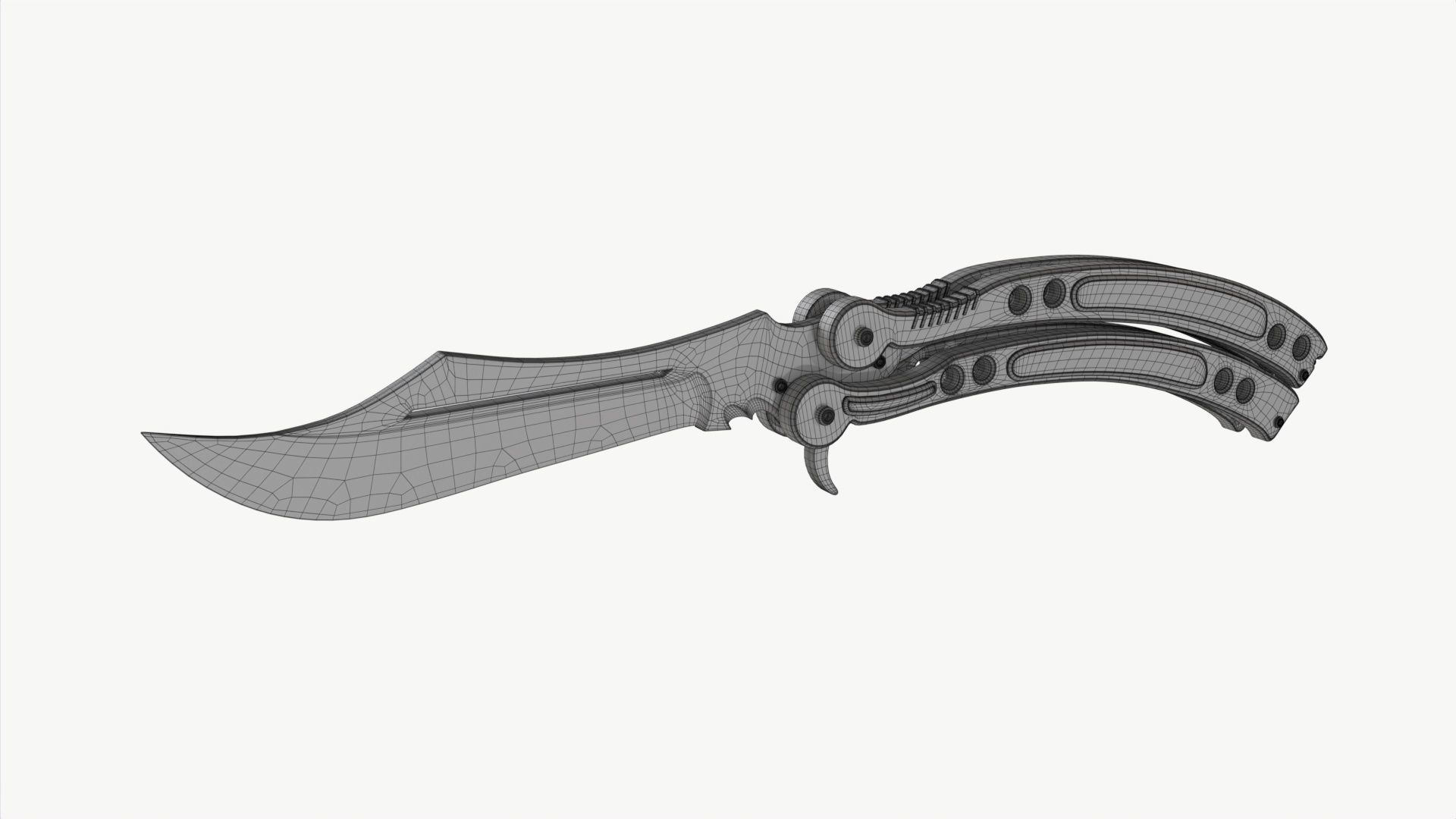 Butterfly Knifes Set 3D model_15