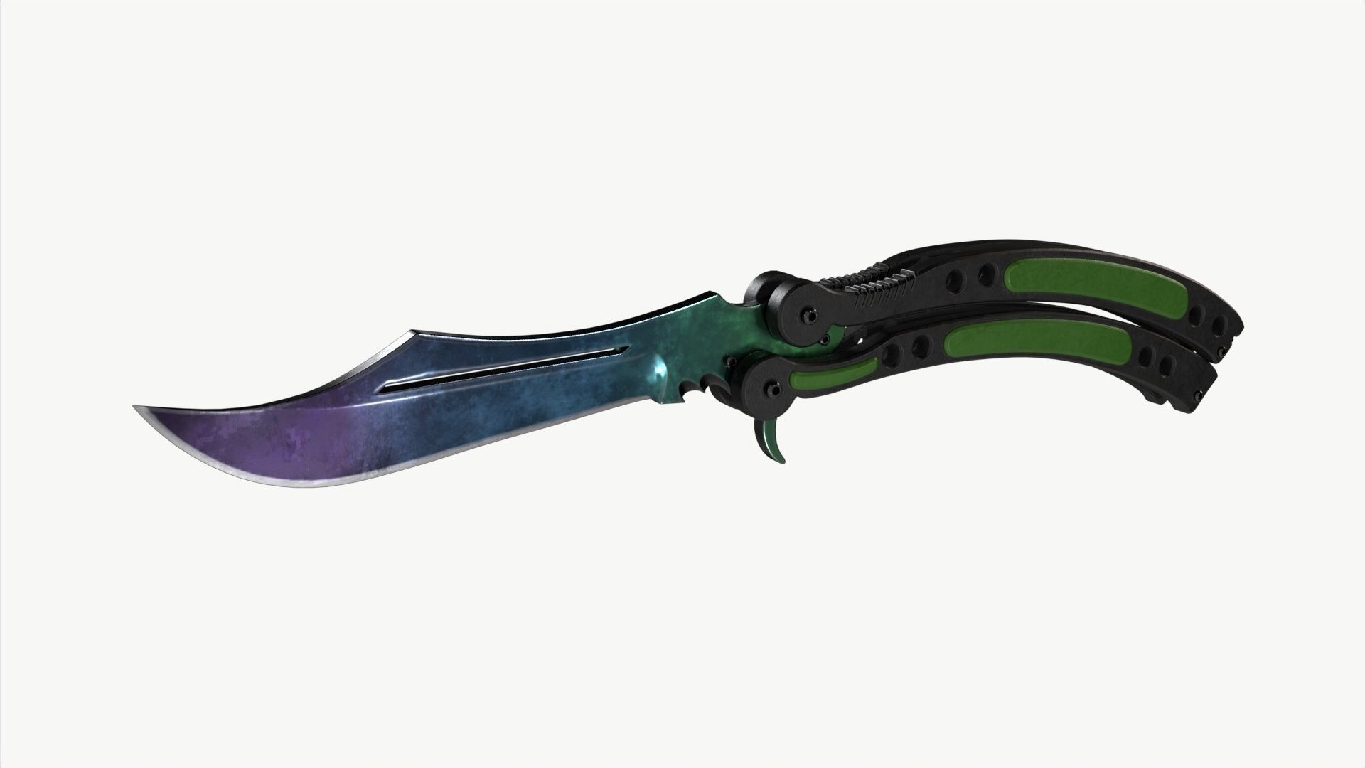 Butterfly Knifes Set 3D model_6