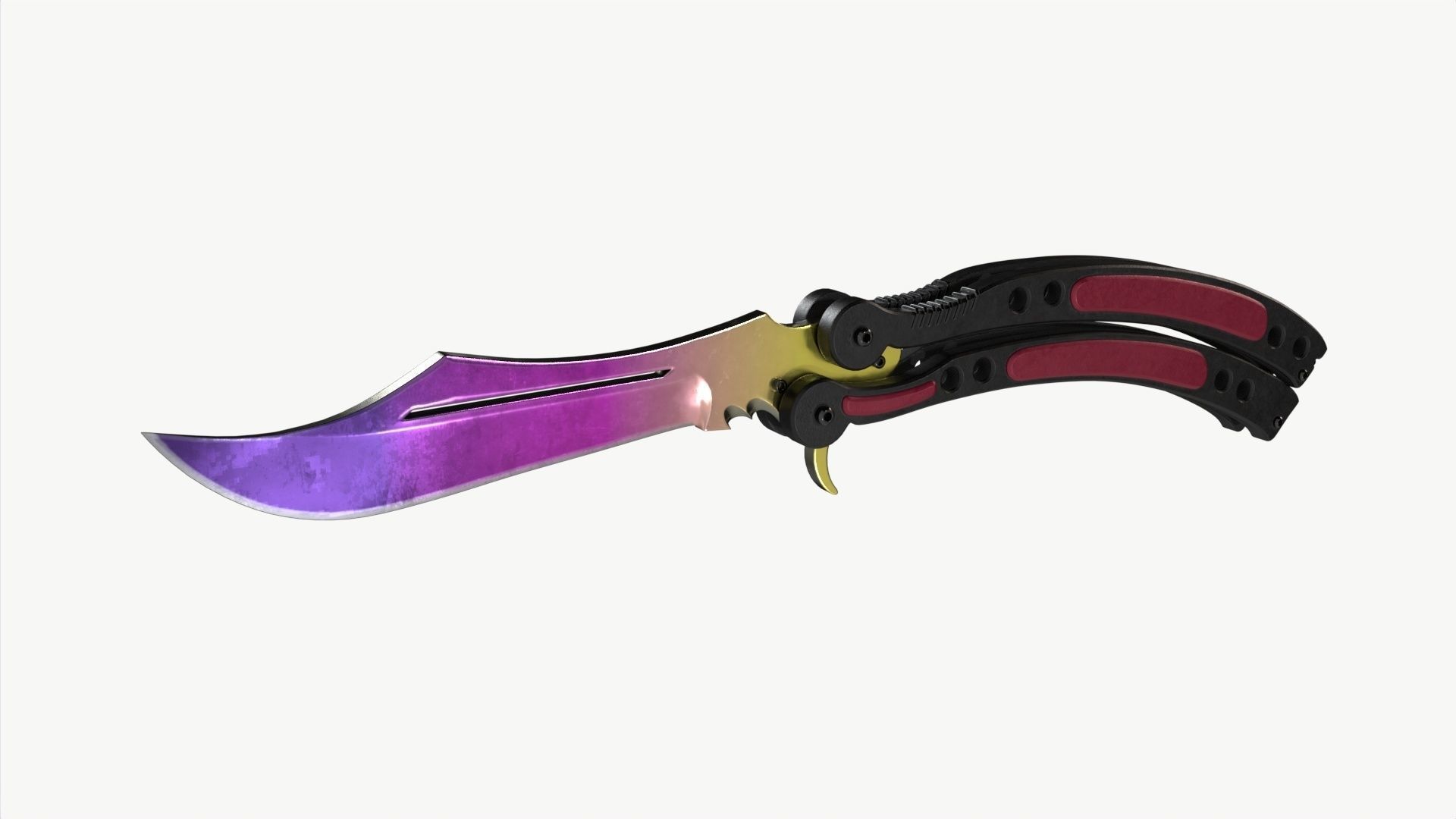 Butterfly Knifes Set 3D model_3