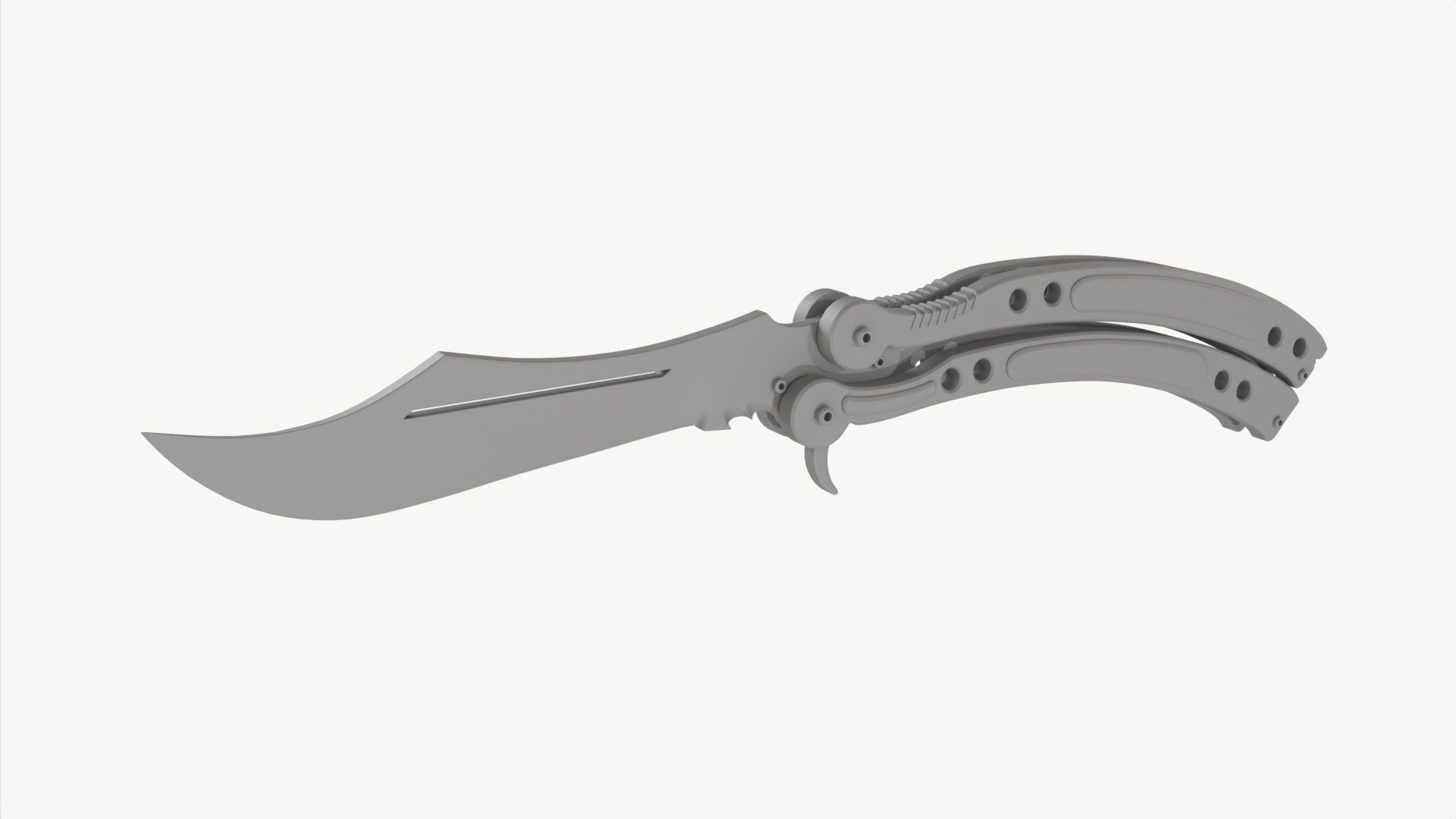 Butterfly Knifes Set 3D model_13