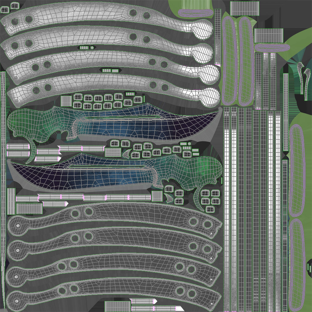 Butterfly Knifes Set 3D model_17
