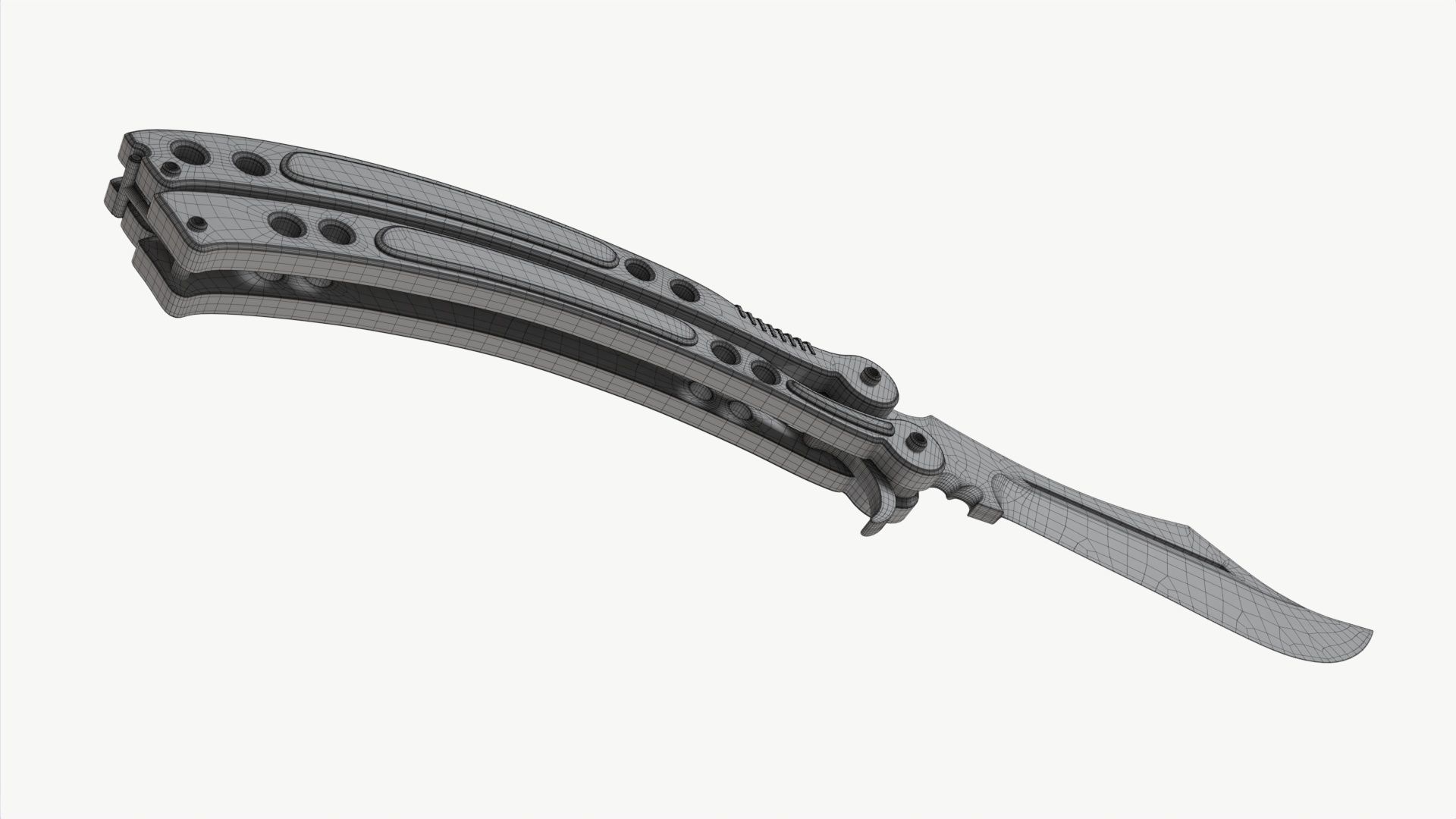 Butterfly Knifes Set 3D model_16