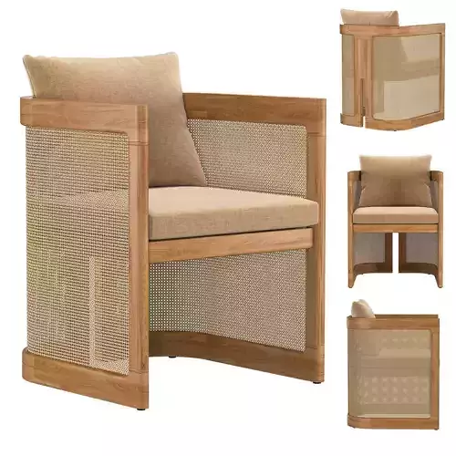 TRIESTE TEAK ARMCHAIR 3D model