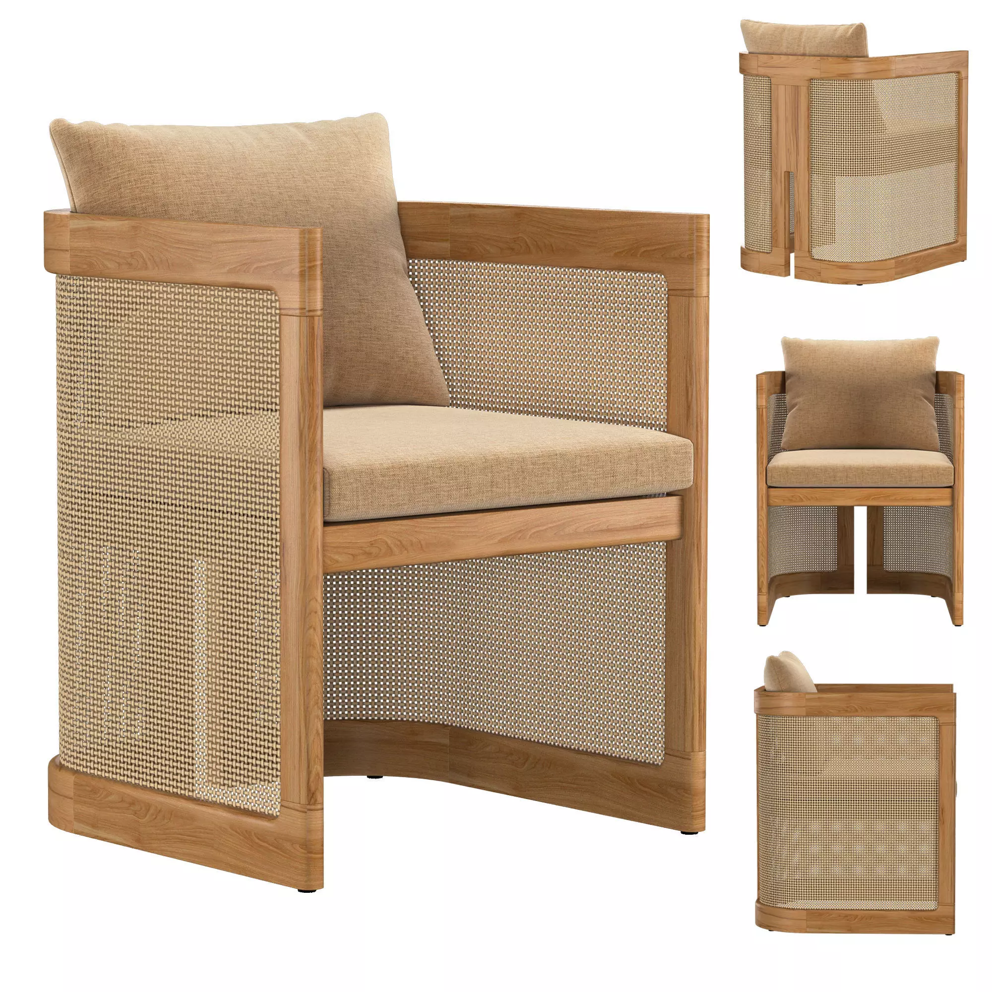 TRIESTE TEAK ARMCHAIR 3D model