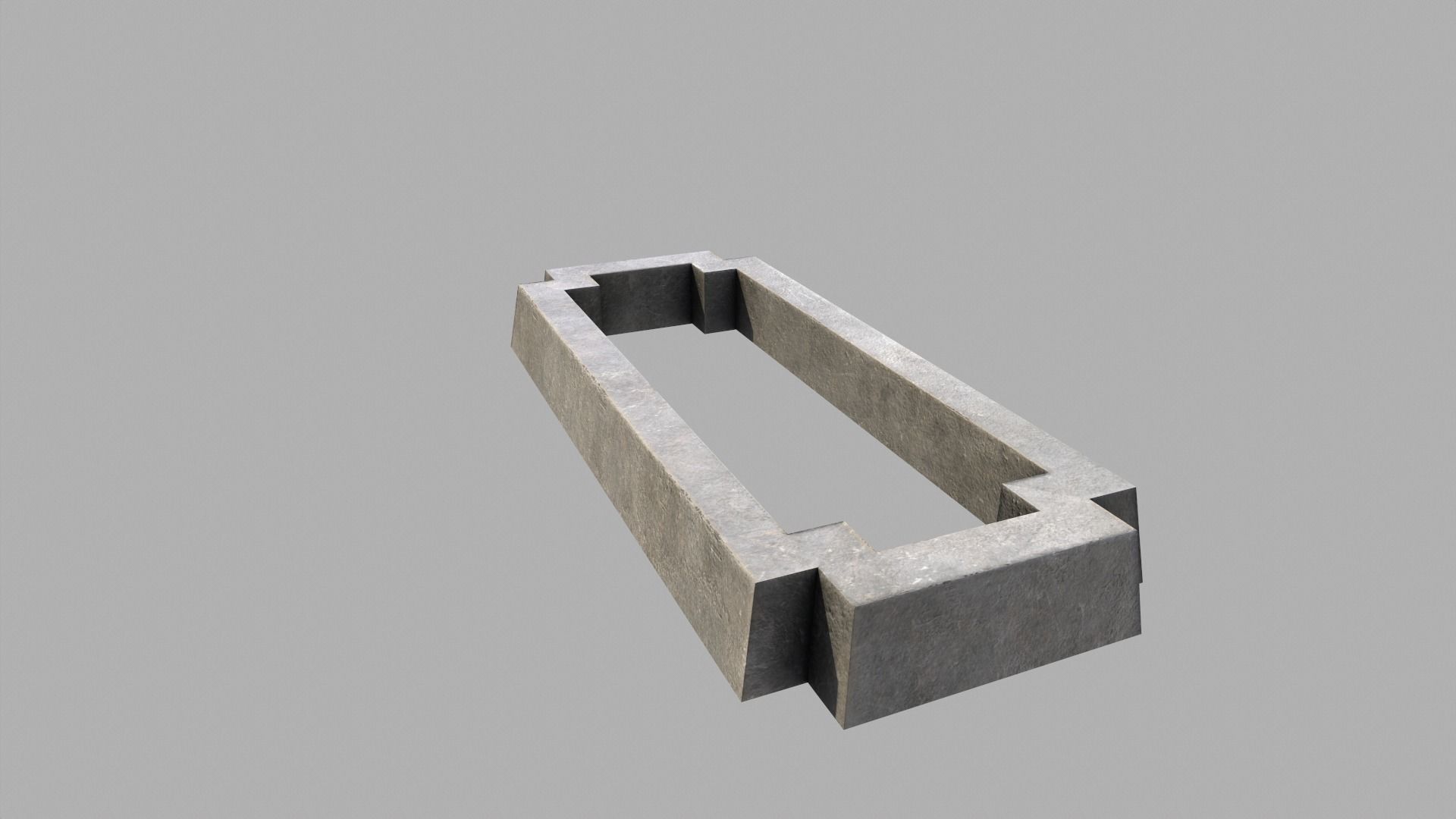 Fenced Grave With Massive Metal Cross Low-poly 3D model_2