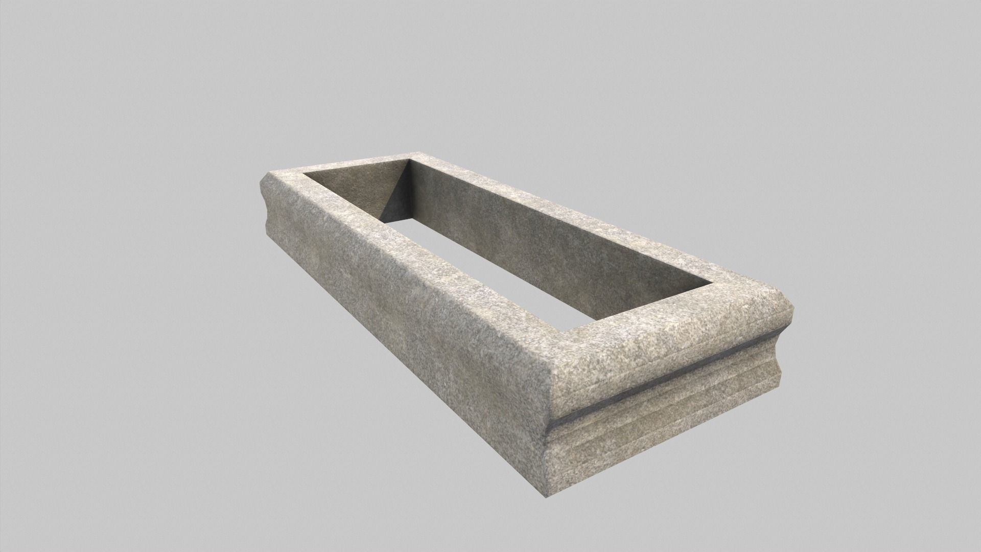 Fenced Grave With Flower Cross Low-poly 3D model_2