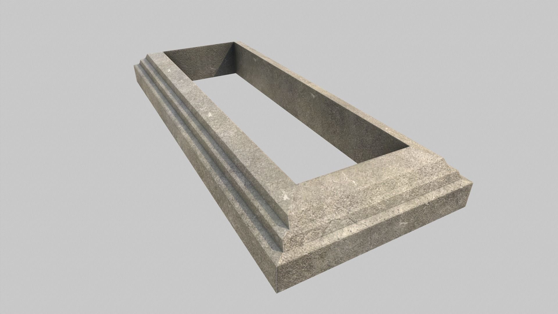 Fenced Grave With Silver Cross Low-poly 3D model_3