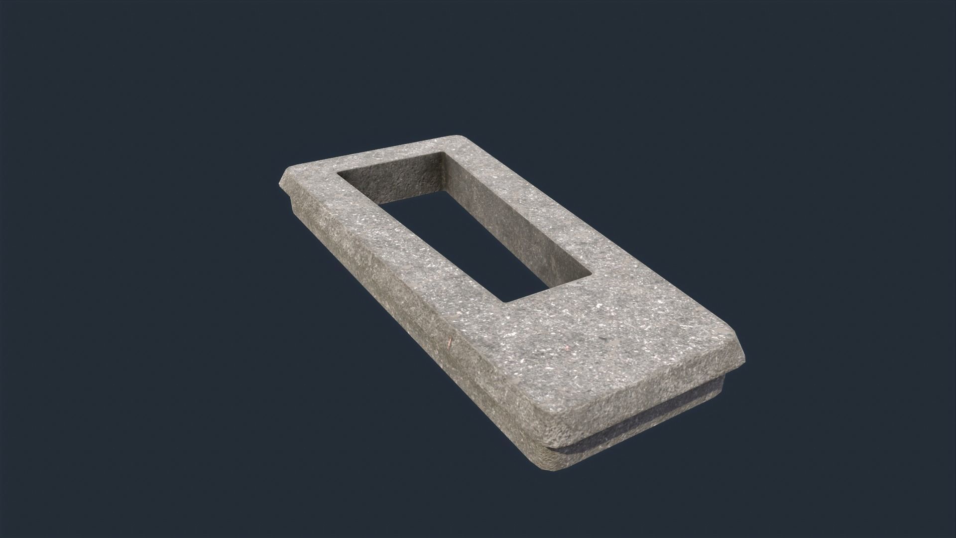 White Fenced Grave Low-poly 3D model_2