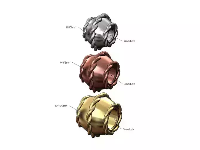 Braided  conical beads and bracelet charm