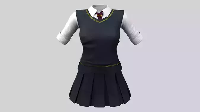 Female Cosplay Uniform Costume Shirt Sweater Skirt