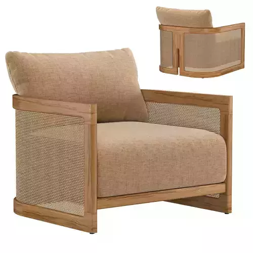 TRIESTE TEAK LOUNGE CHAIR 3D model