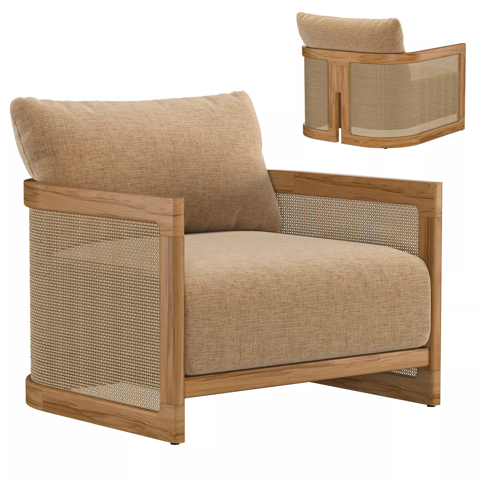 TRIESTE TEAK LOUNGE CHAIR 3D model