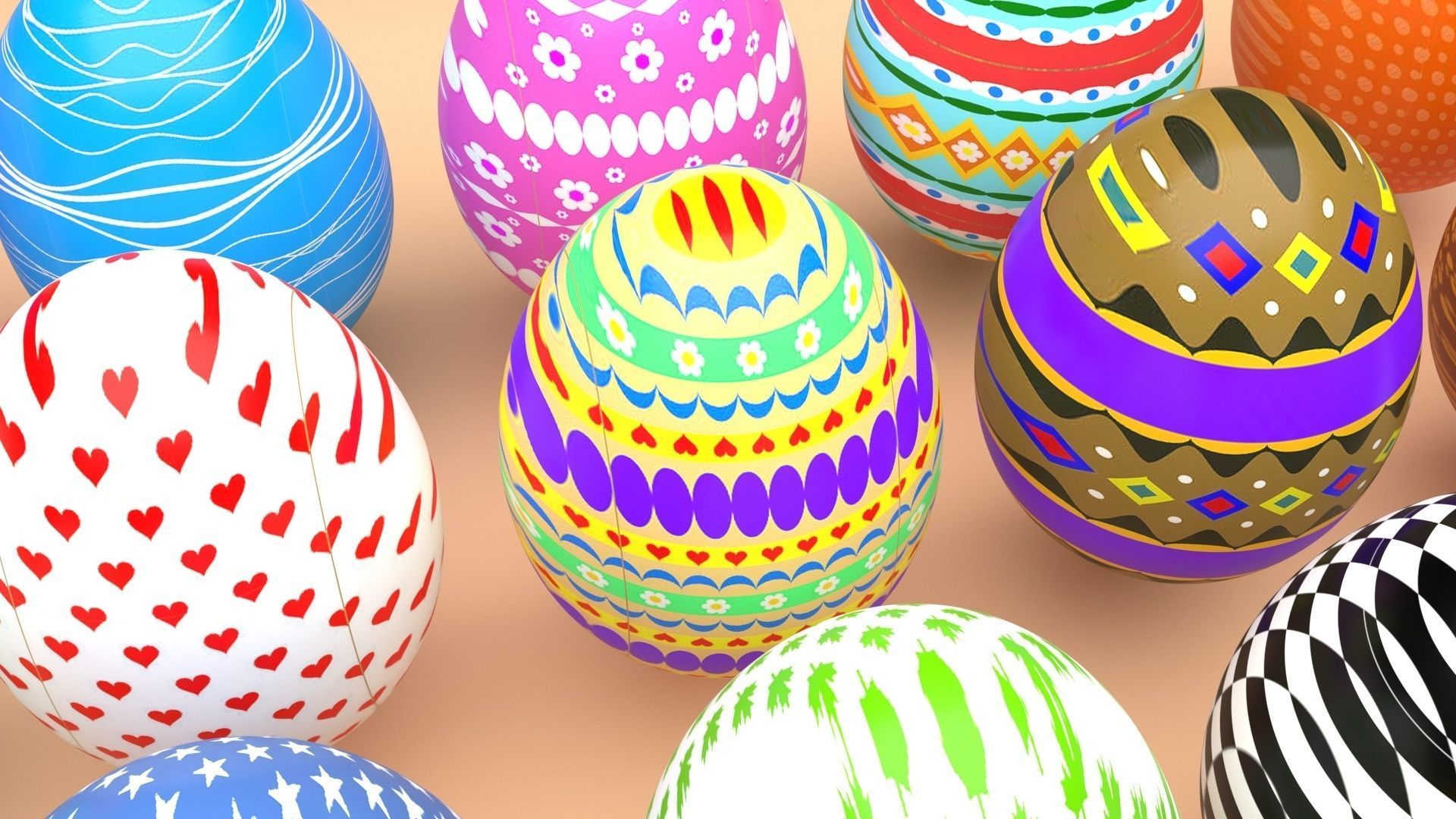 Easter Eggs Collection 3D model_28