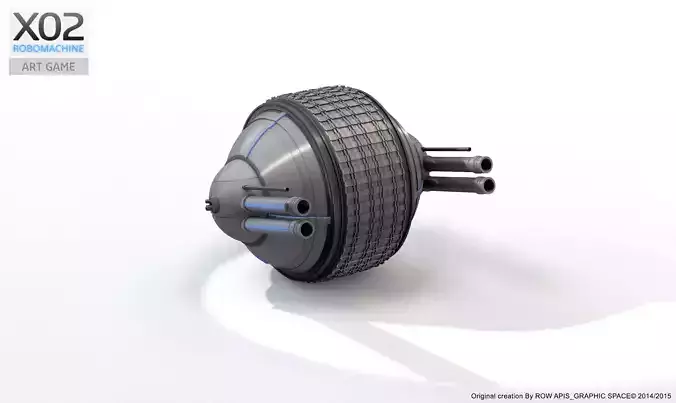 MachineRoboBomber tank with two pipes 3D model