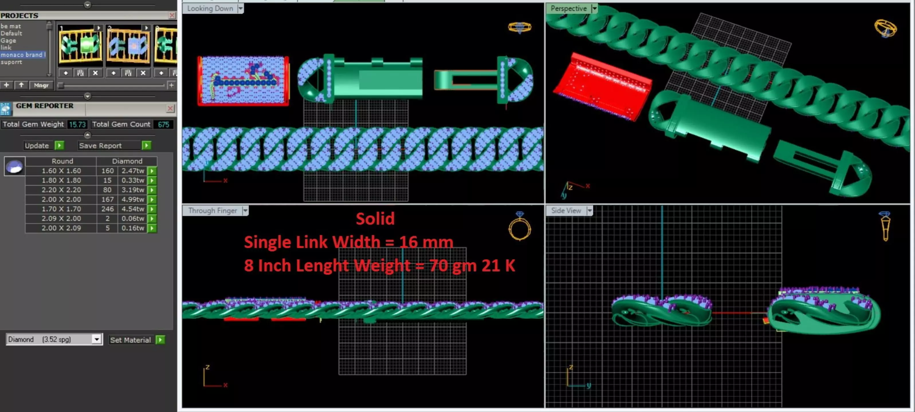 Cubic Diamond chain-3 3D print model_0