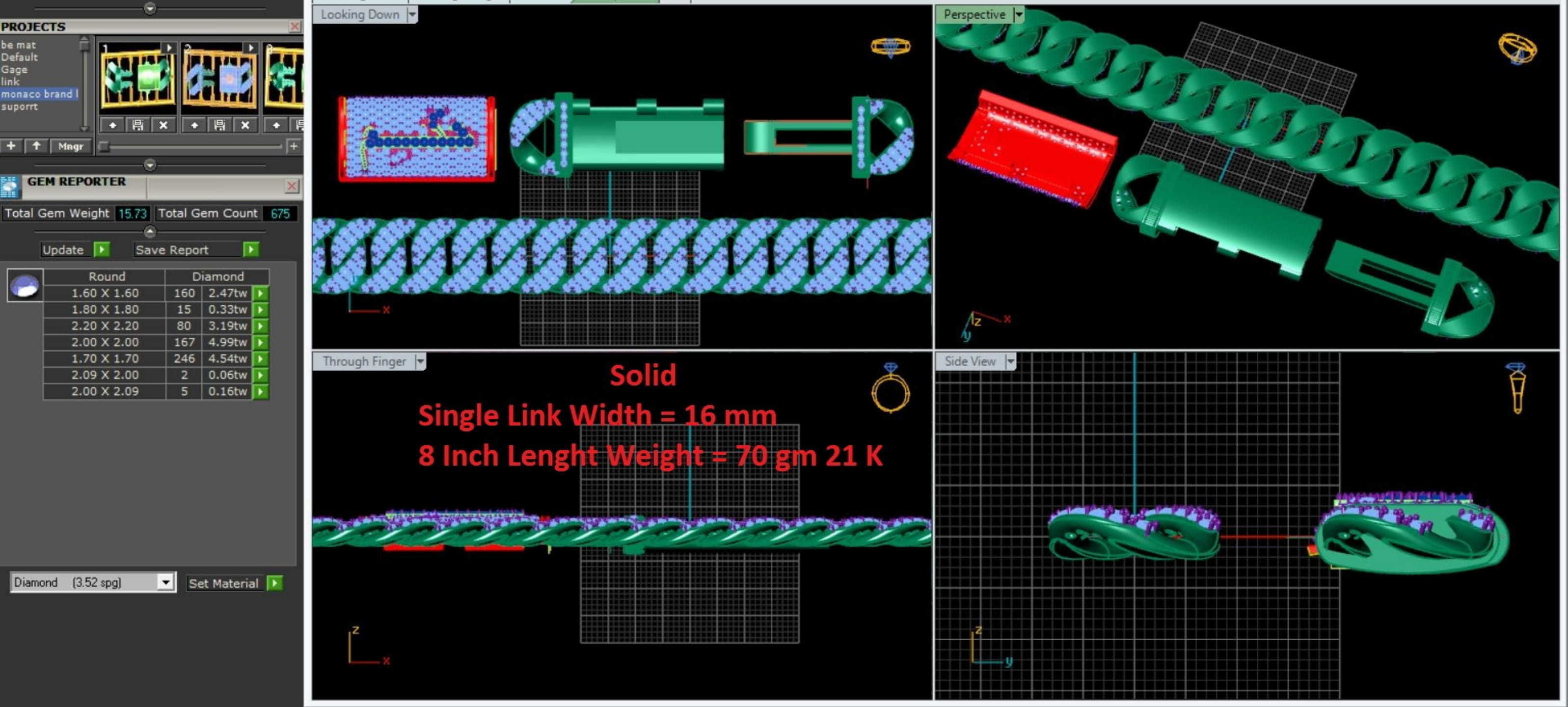 Cubic Diamond chain-3 3D print model_1