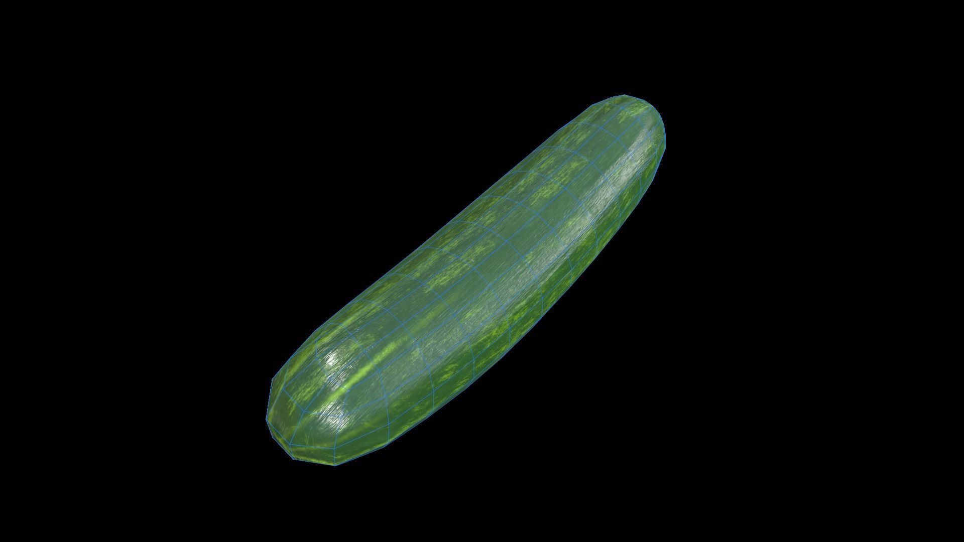Cucumber Low-poly 3D model_9