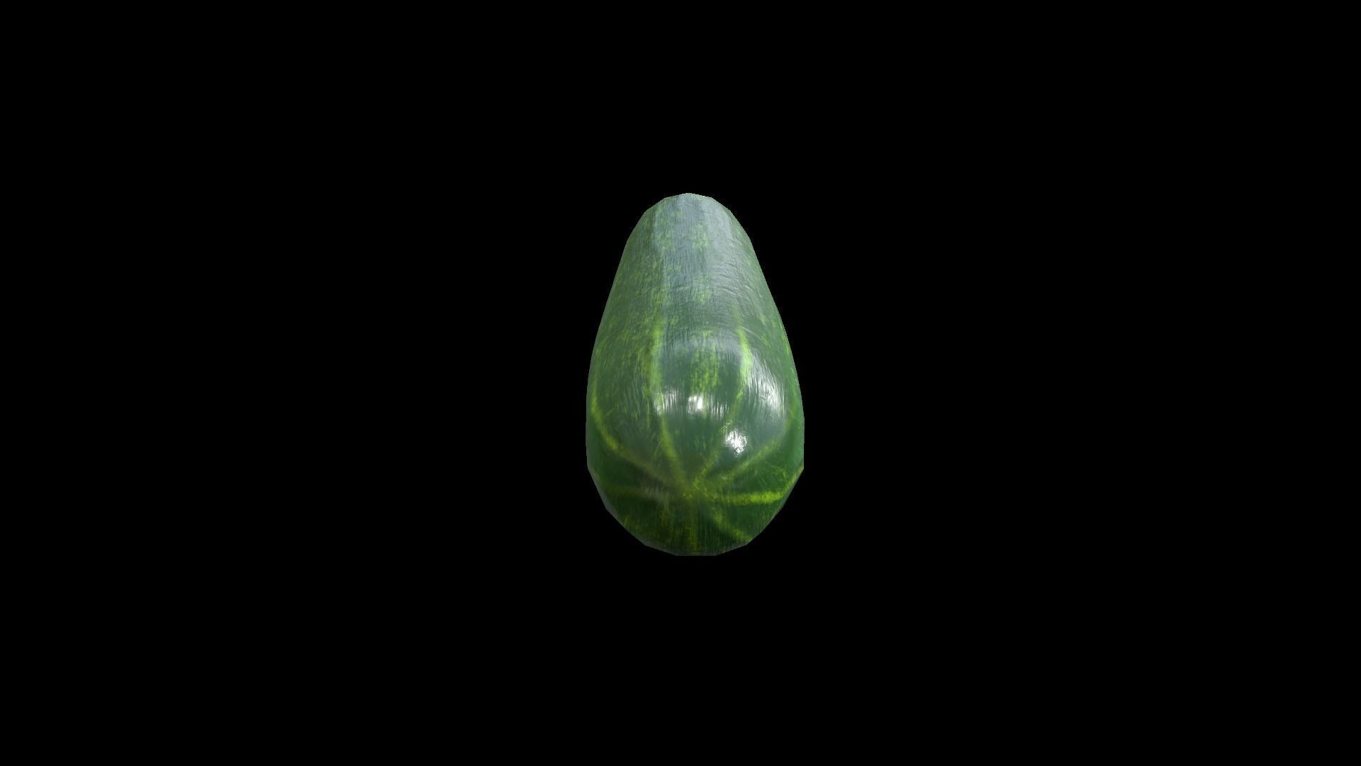 Cucumber Low-poly 3D model_2