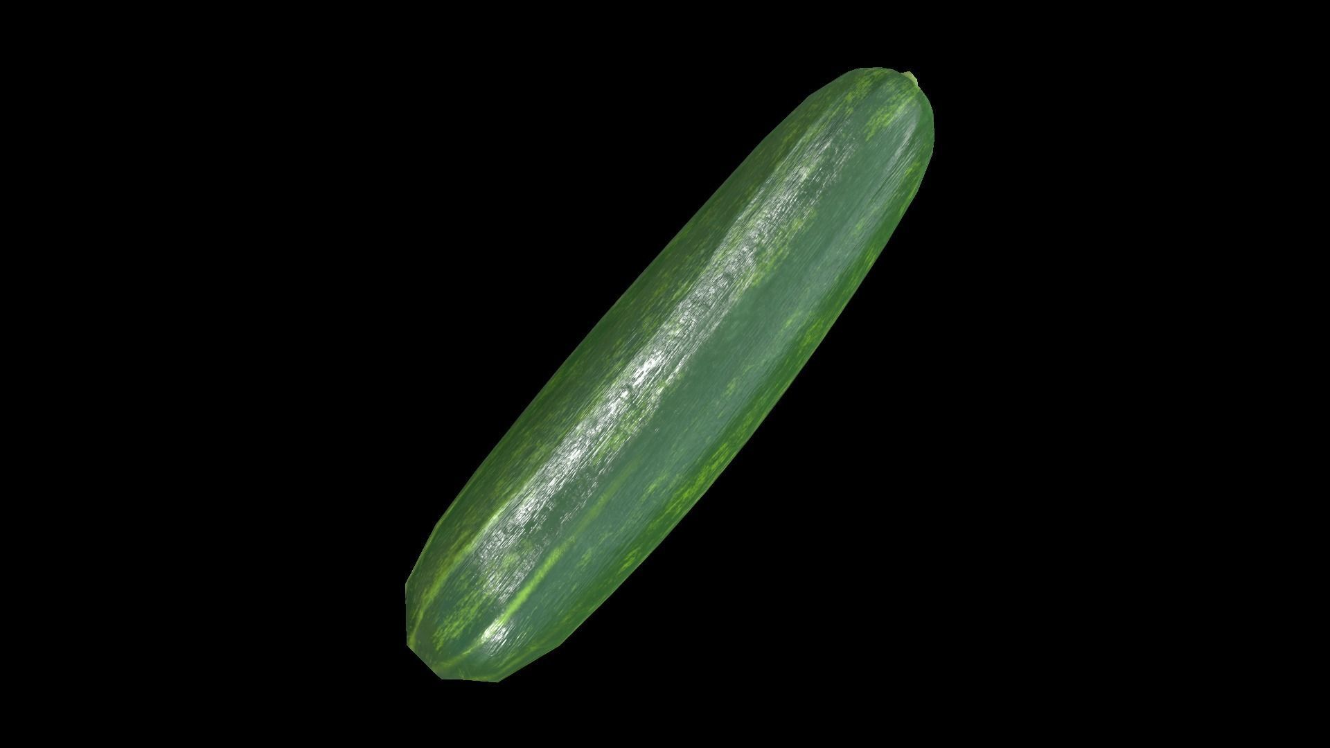 Cucumber Low-poly 3D model_4