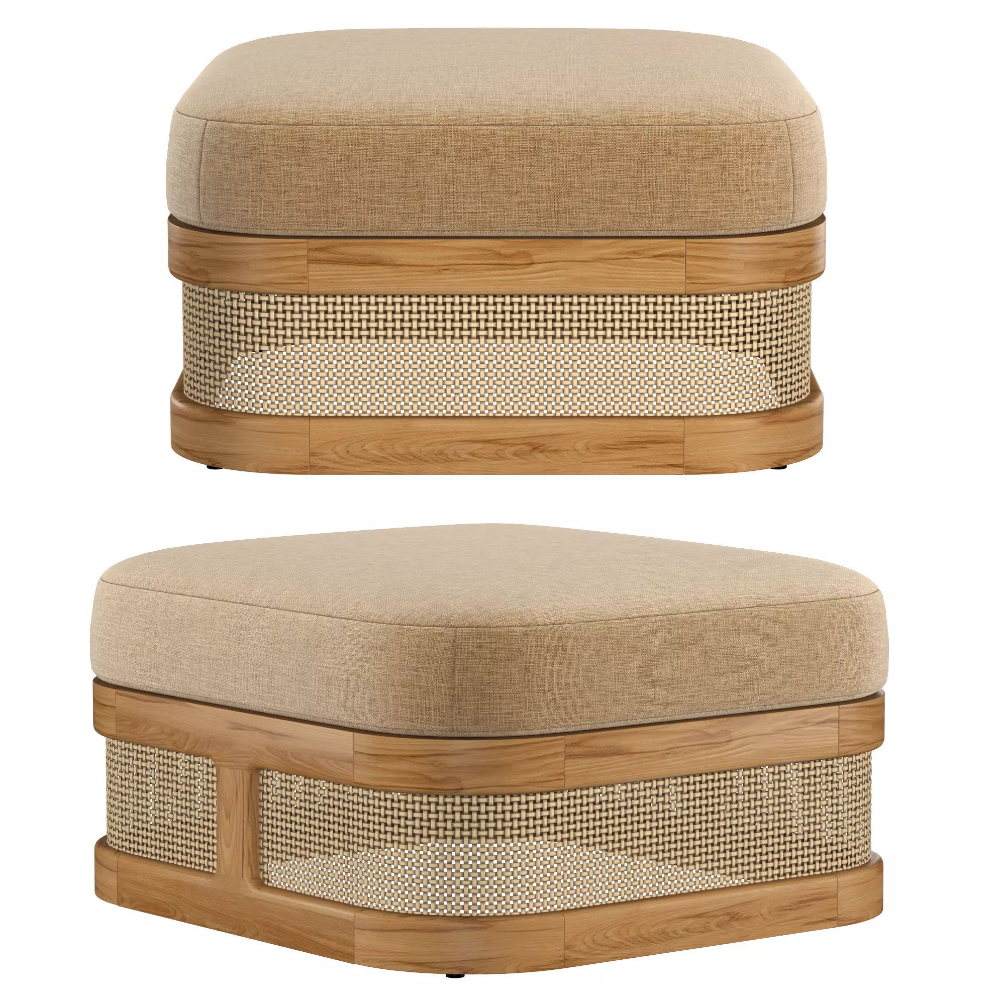 TRIESTE TEAK OTTOMAN 3D model