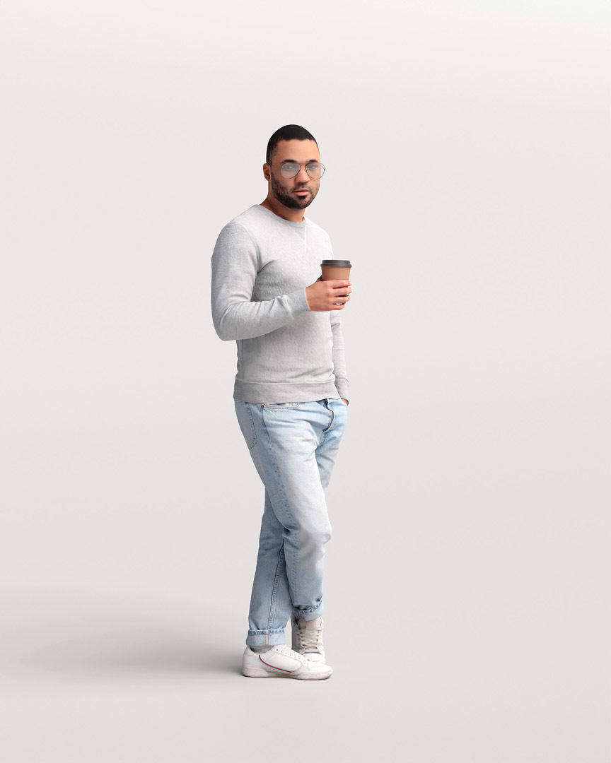 Humano Standing Man 2202-09 3D model_2