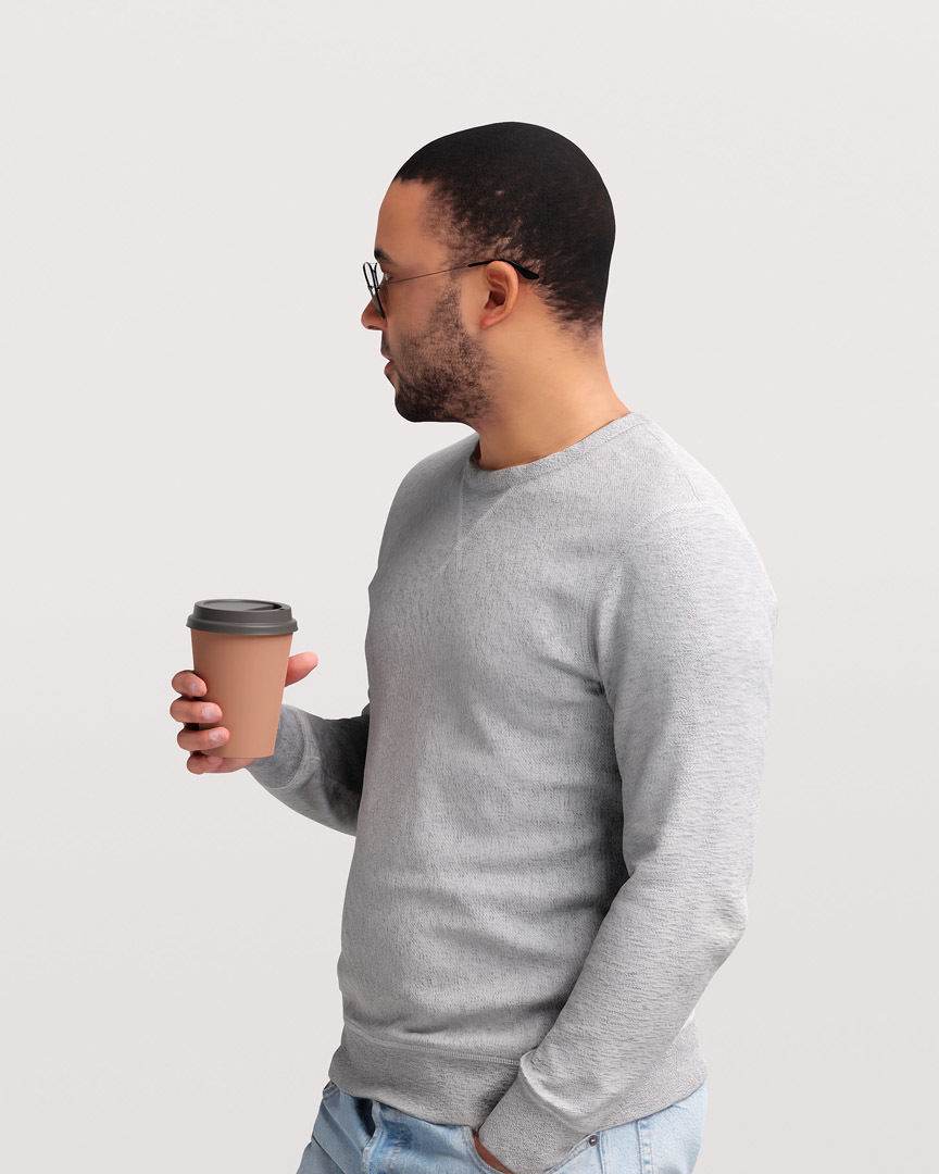 Humano Standing Man 2202-09 3D model_7