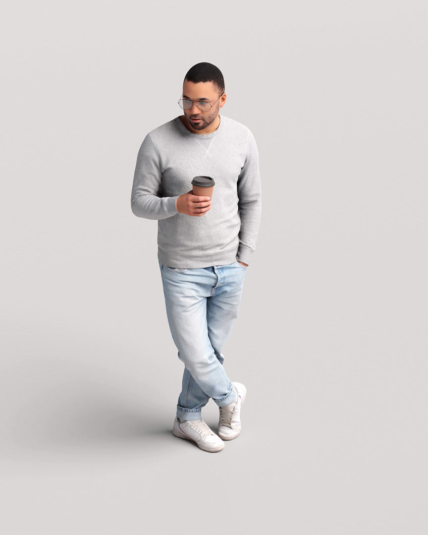 Humano Standing Man 2202-09 3D model_8