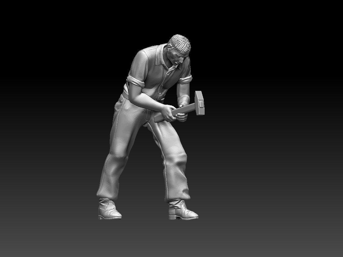 worker 3D print model_21