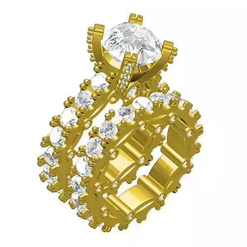 Classic Diamond Engagement Ring with Band