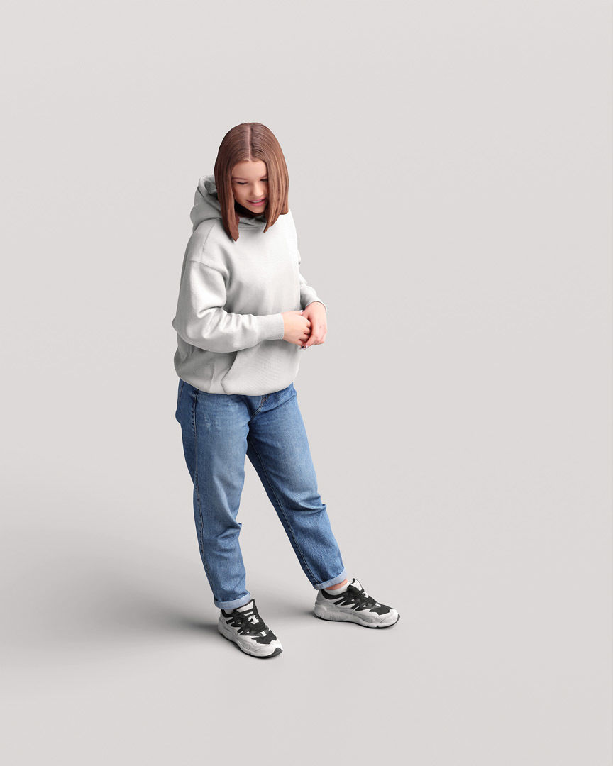 Humano Standing Woman 2202-05 3D model_7
