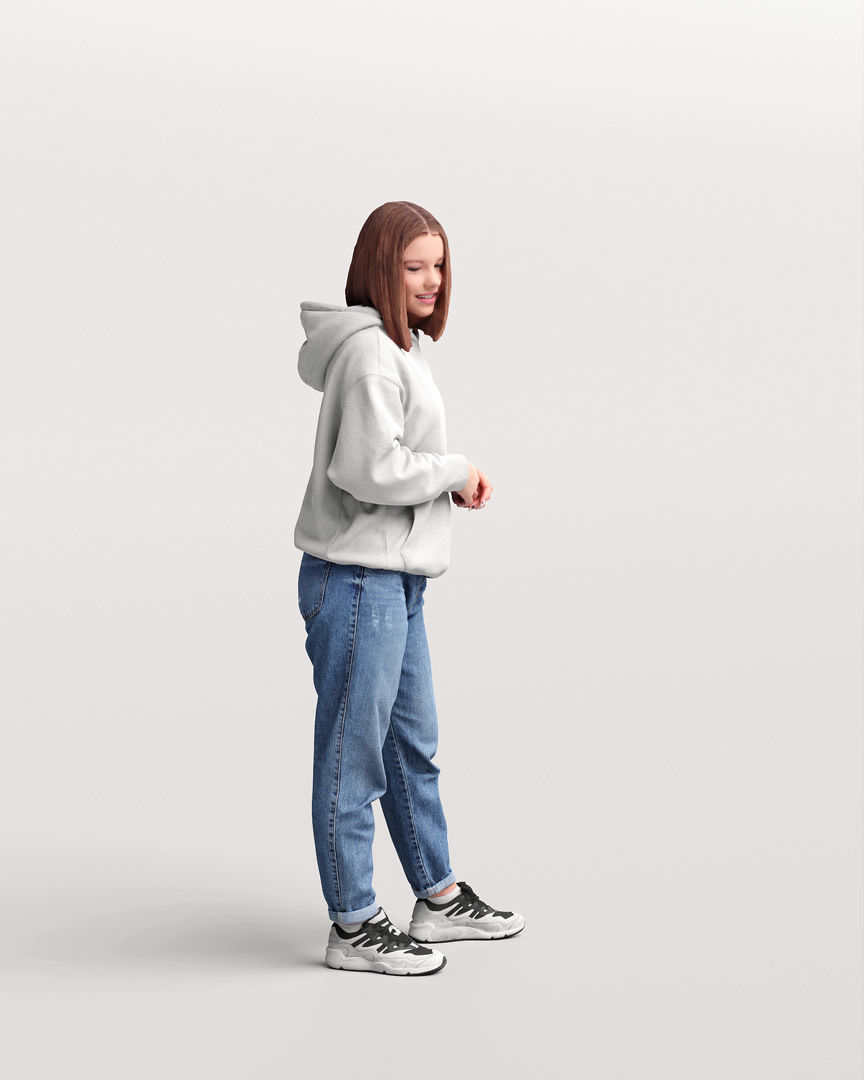 Humano Standing Woman 2202-05 3D model_2