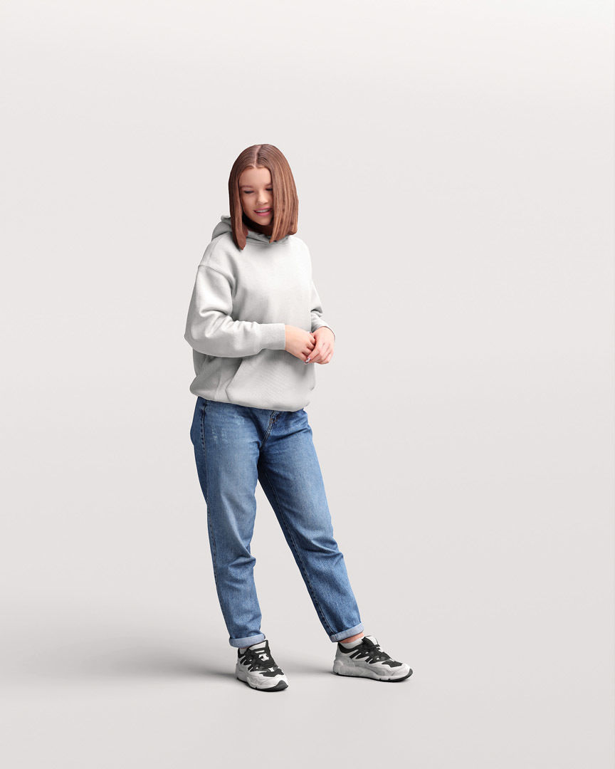 Humano Standing Woman 2202-05 3D model_3