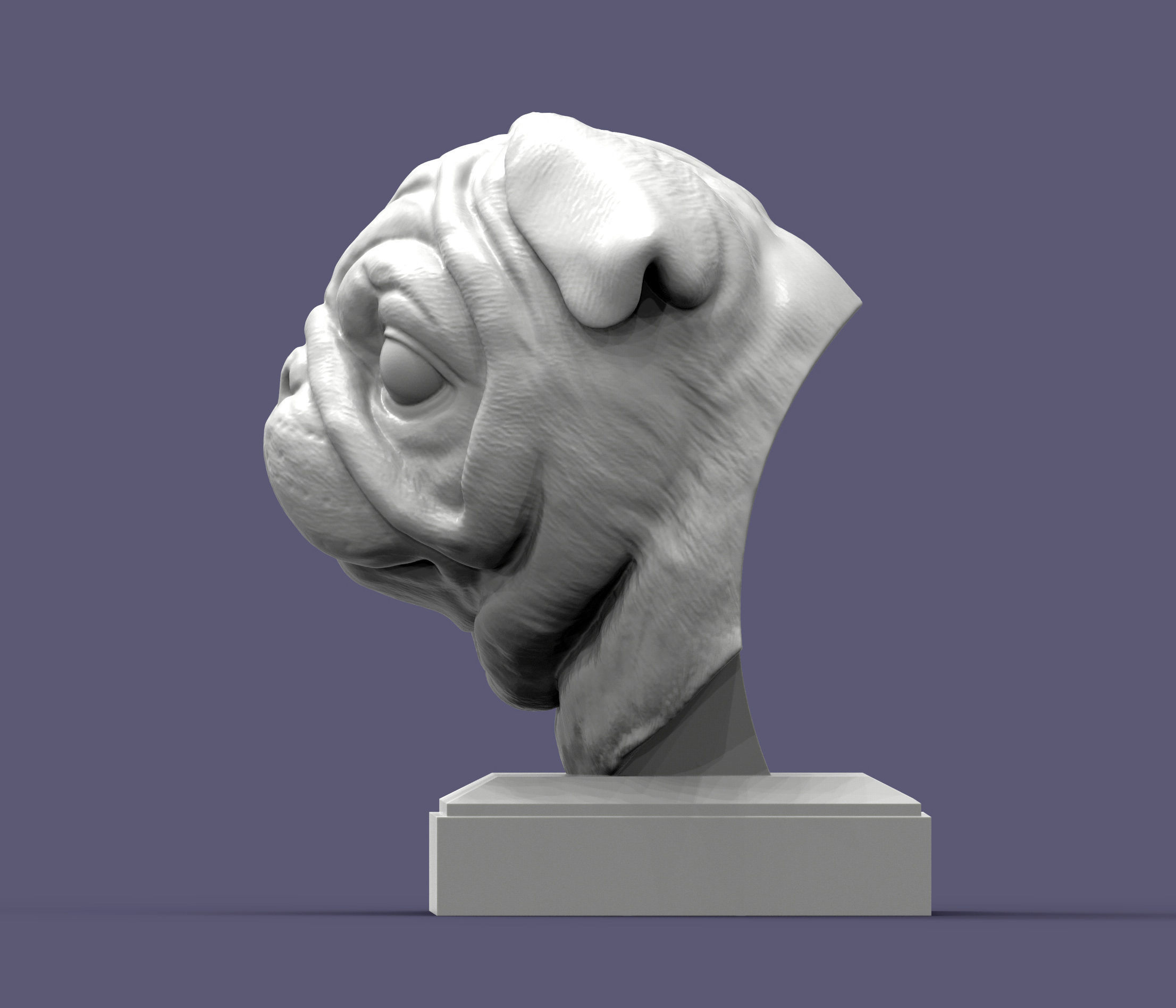 Pug for 3D printing 3D print model_2