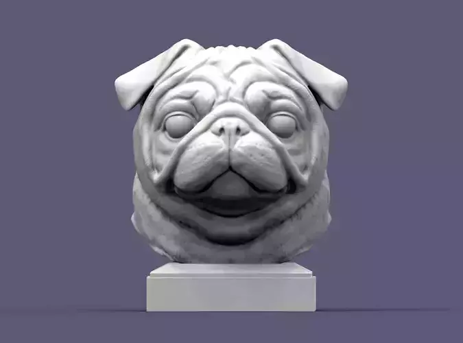 Pug for 3D printing  3D print model