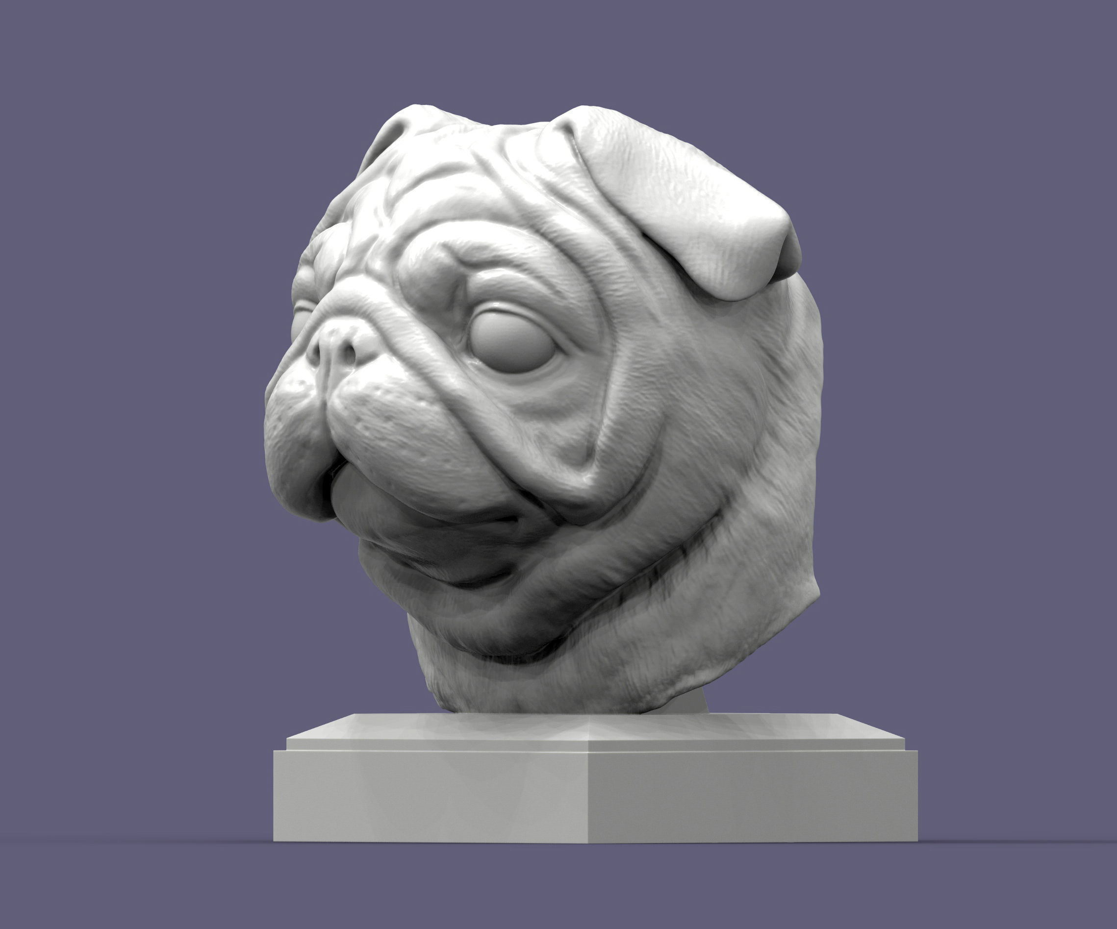 Pug for 3D printing 3D print model_1