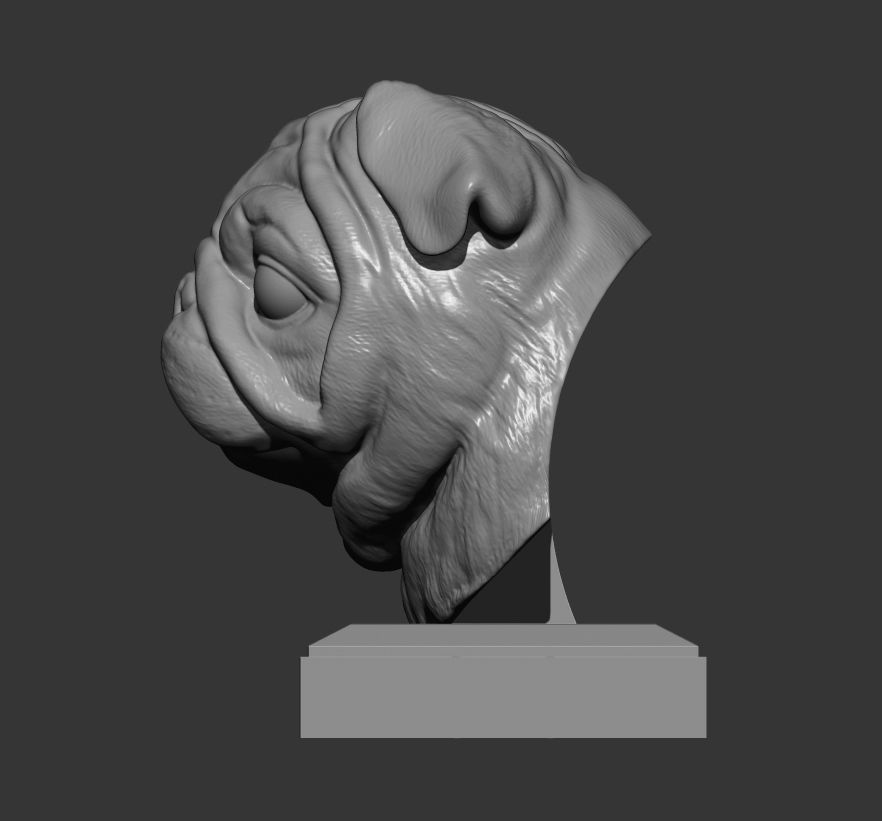 Pug for 3D printing 3D print model_4