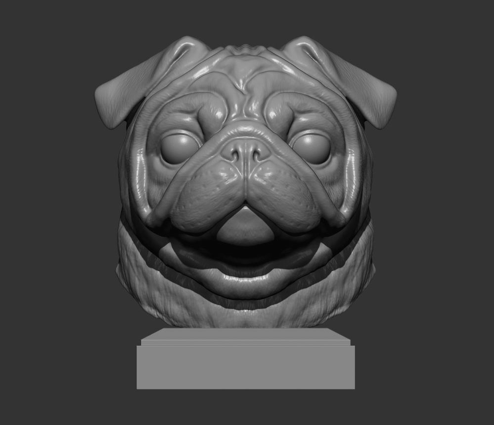 Pug for 3D printing 3D print model_6