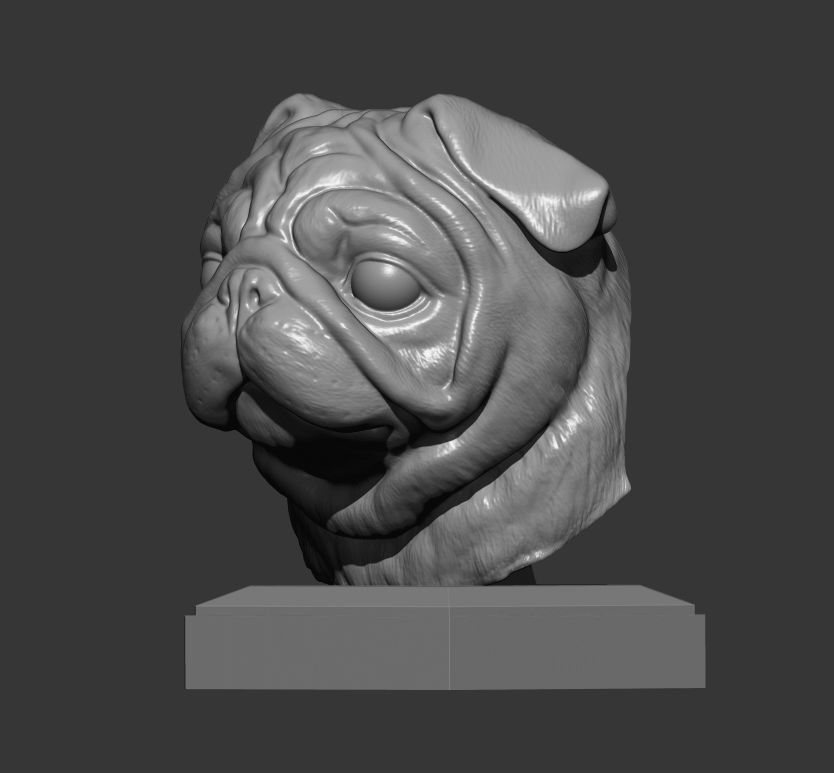 Pug for 3D printing 3D print model_5